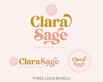 Premade Feminine Business Logo Design Set | Small Business Branding | Logo Design Package