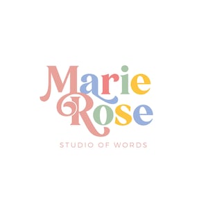 Premade Feminine Boho Logo Design | 70s Style Modern Retro Vintage Logo Design