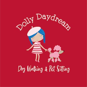 Design del logo preconfezionato per dog walker/logo per attività di dog sitter e dog sitter