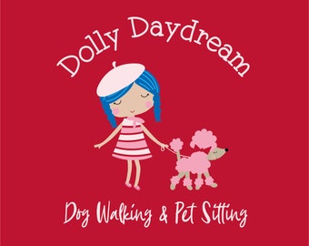 Vorgefertigtes Dog Walker Logo Design | Dog Walking Business und Tiersitter Logo