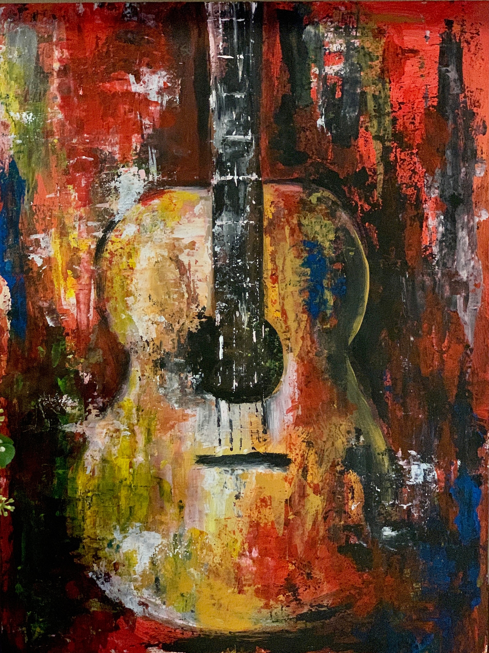 Guitar Painting Acrylic Original Art Painting Wall Decor Etsy