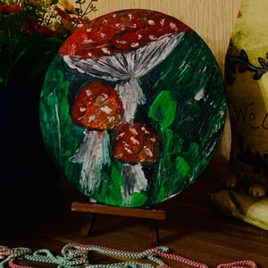 Amanita Schilderij Paddestoelen Originele kunst Paddestoelen in het bos Originele kunstwerken Impasto Acryl Oekraïense kunstenaar