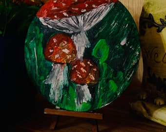 Amanita Painting Mushrooms Original Art Mushrooms in the Forest Original Artworks Impasto Acrylic Ukrainian artist