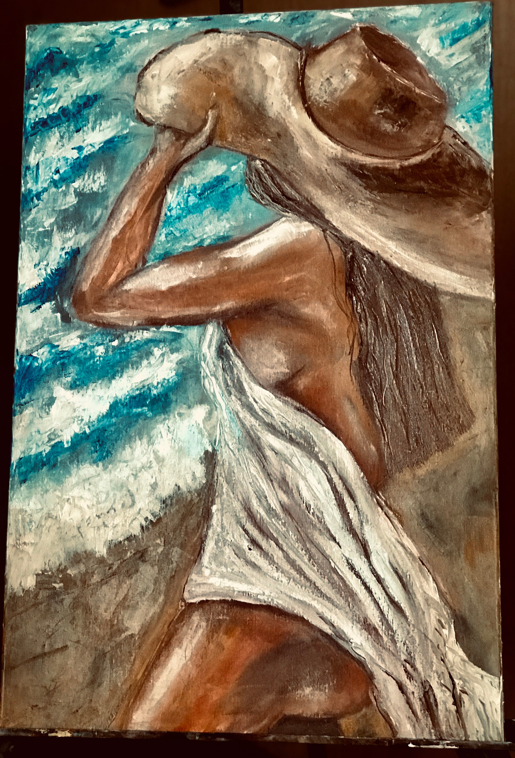 Girl on the Beach Wall decor Original Oil Painting Sunkissed Etsy