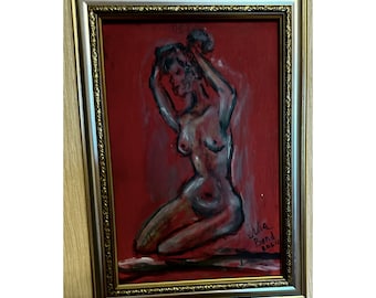 Figurative Abstract Woman Original Painting Naked Woman Art Sensual Wall Decor Ukrainian artist