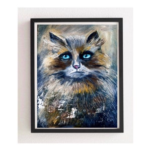 Peinture de chat Art original, huile sur carton | Vendeur ukrainien