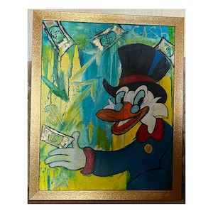 Duck Handmade wall decor Painting Pop Art Acrylic Painting Street Art for Home or Office Framed Ukrainian artist