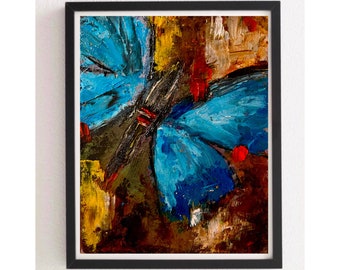 Butterfly, oil painting, original 6x8, mini painting, butterfly is best friend
