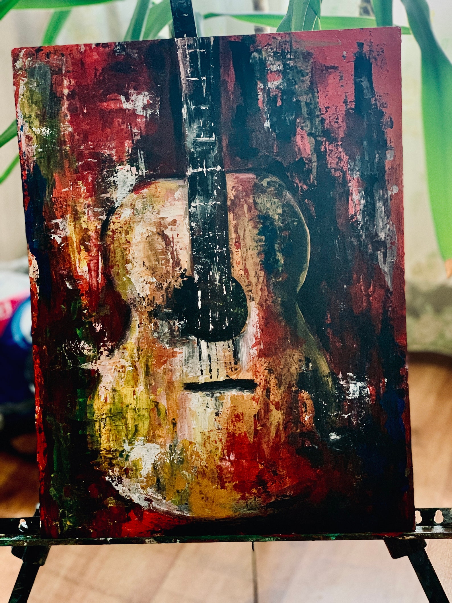 Guitar Painting Acrylic Original Art Painting Wall Decor Etsy