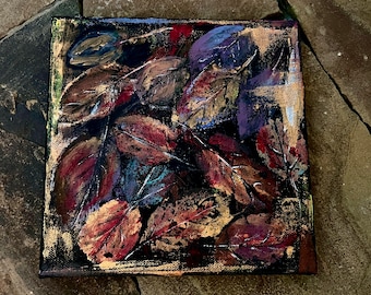 Abstract autumn Leaves Painting , Original Painting, Wall Decor Artwork , Ukrainian artist