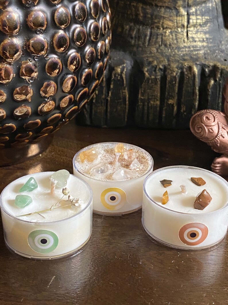 Evil Eye Tealight Candles Evil Eye Gifts Protection Candle Etsy