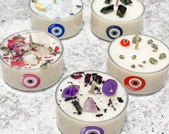 Evil Eye Tealight Candles - Evil eye gifts - Protection candle - party favors