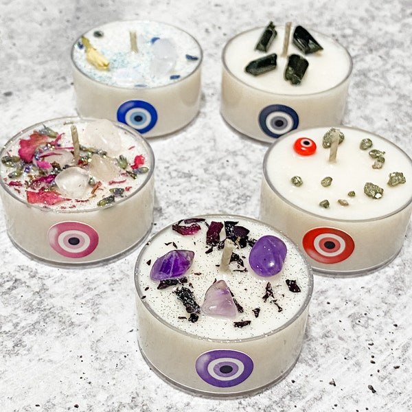 Evil Eye Tealight Candles - Evil eye gifts - Protection candle - party favors