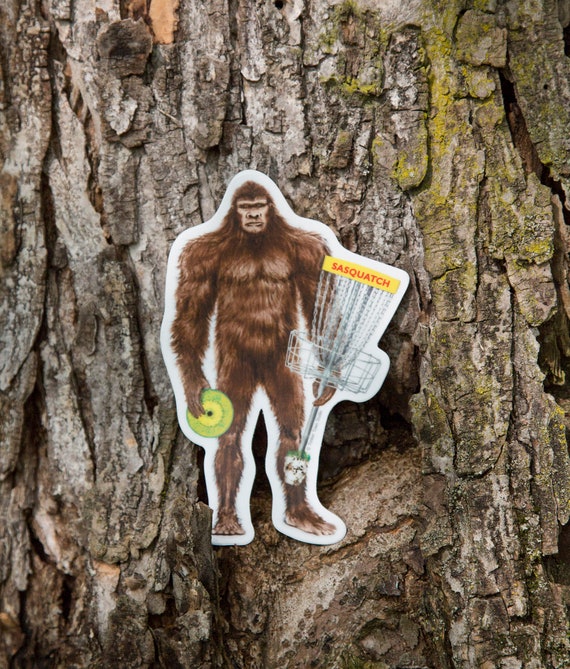 Sasquatch Disc Golf Bigfoot Yeti Vinyl Water Bottle Etsy