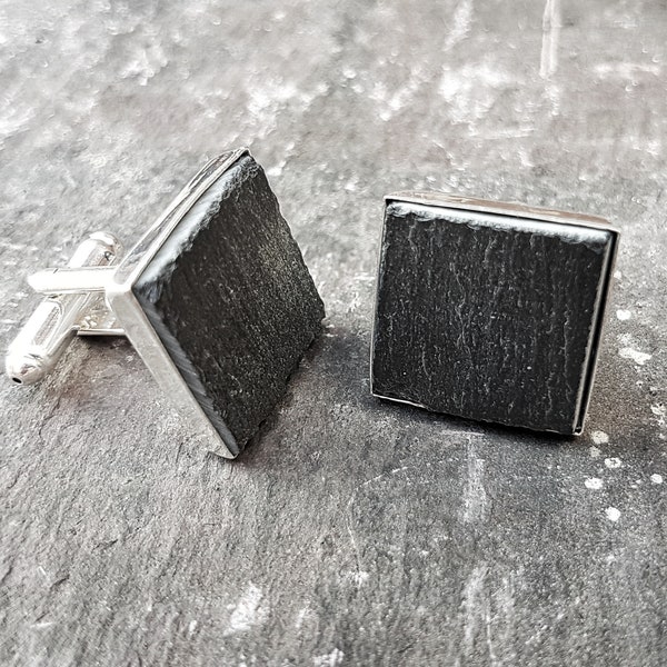 Recycled Welsh Slate Cufflinks