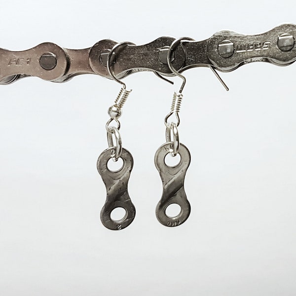 Recycled Bike Chain Earrings