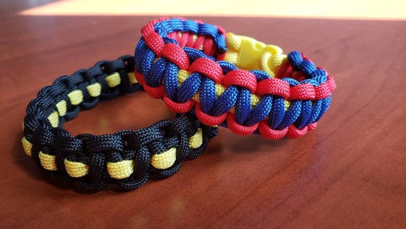 Paracord Bracelet Team Colors Turquoise White Neon Orange Deluxe - Etsy