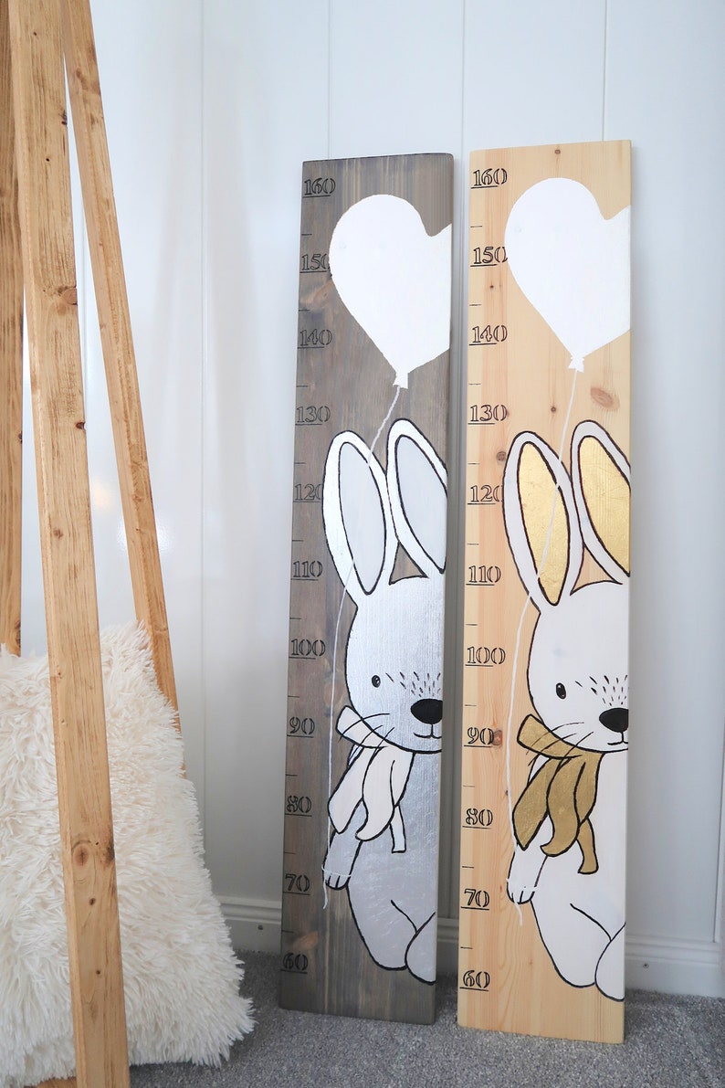 Luxus Messlatte Kinder Hase Personalisierte Kinder Messlatte aus Natur Holz HASE
