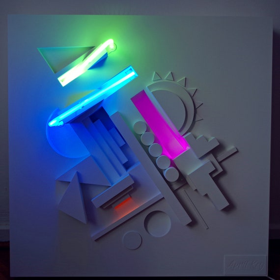 Sculptural neon wall panel 'subject axis' | Etsy