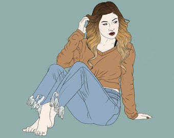 Custom Digital Illustration/Portrait, Personalized Cartoon, Digital Download, Gift Idea