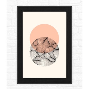 Modern Abstract Digital Print Art Line Art Wall Art Download