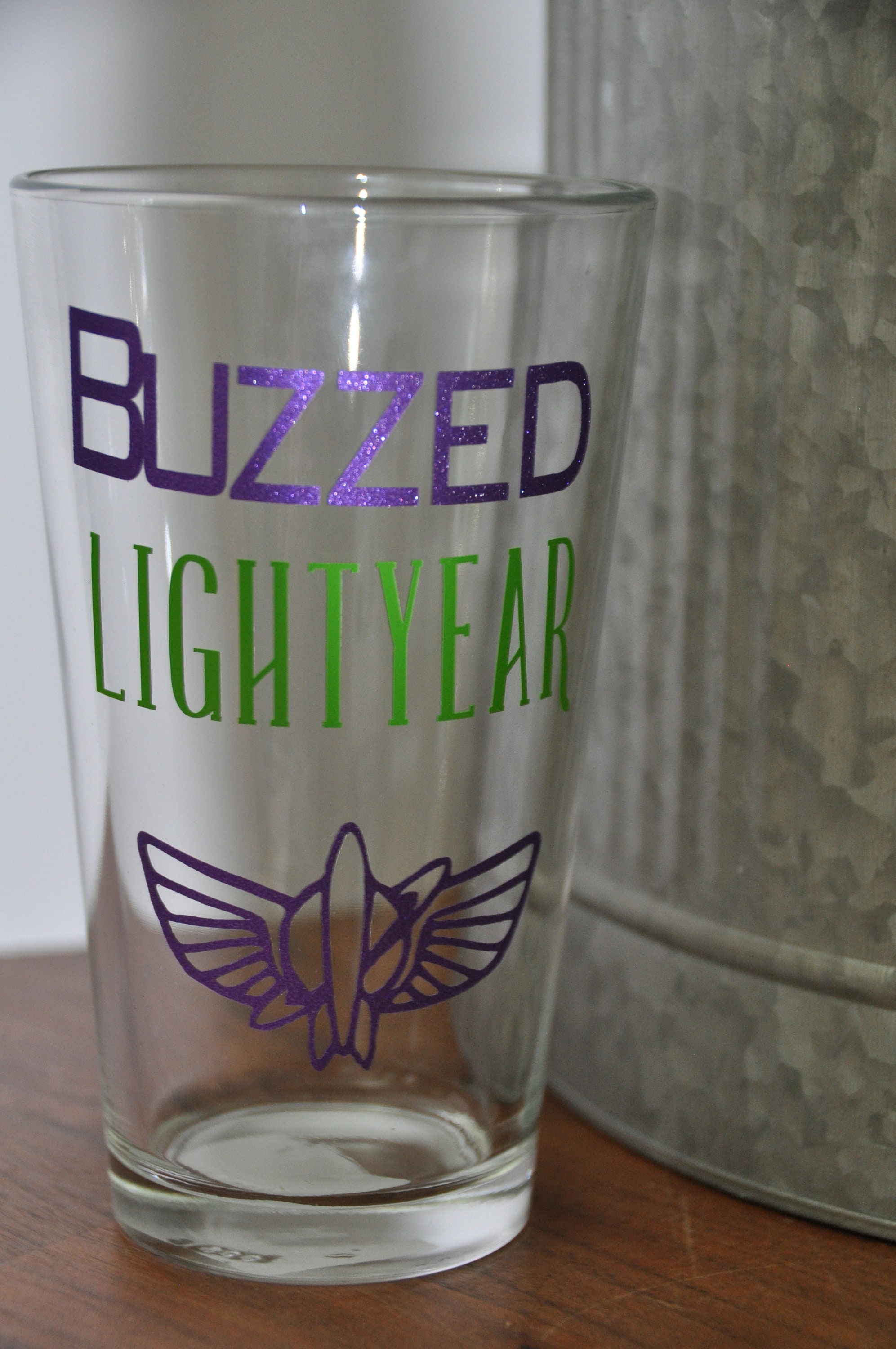 Pint Glass Buzzed Lightyear Funny Pint Glass Disney Pint Etsy