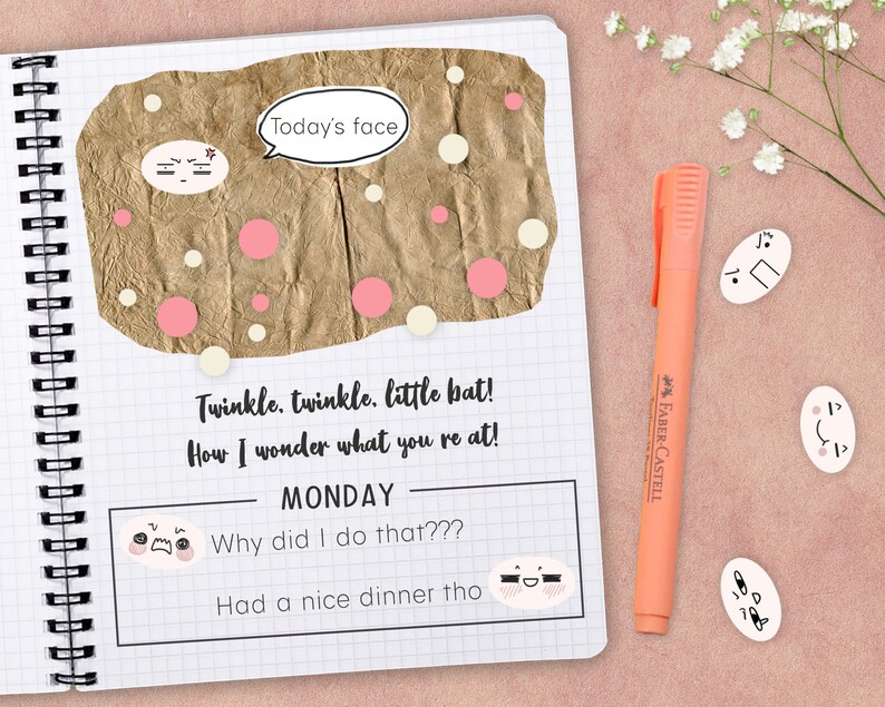 Printable Kawaii Anime Emoticon Stickers Japanese Chibi Style - Etsy