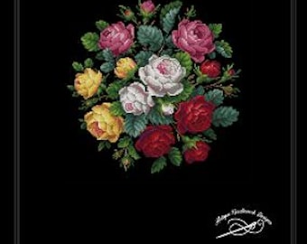 Pink, Crimson, Yellow and White Roses