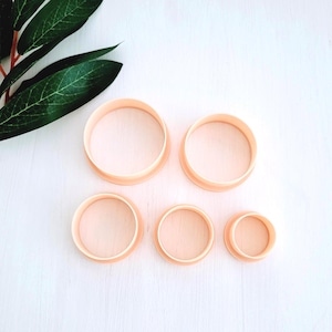 Round Cookie Cutters for Polymer Clay | Set of 5 | Circle cutters, set of 5 | Polymer clay tool