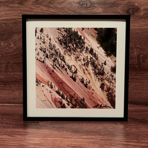 Mountainside Texture Montana Framed Photography (8”x8”)