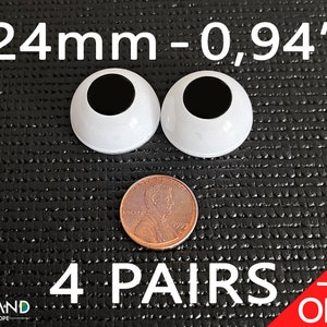 Doll eyes Bjd 24 mm Black  acrylics 4x3 Pairs Special Offer