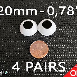 Doll eyes Bjd 20 mm Black  acrylics 4x3 Pairs Special Offer