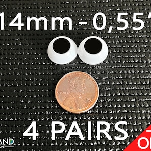 Doll eyes Bjd 14 mm Black  acrylics 4x3 Pairs Special Offer