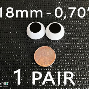 Doll eyes Bjd 18 mm Black  acrylics 1 Pair