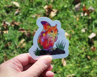 Rainbow Squirrel Stickers, LGBTQ stickers, Easy Peel, Laminated Vinyl, Original Artwork