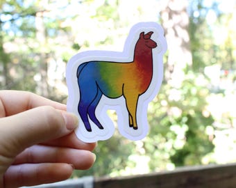 Rainbow Llama Stickers, LGBTQ stickers, Easy Peel, Laminated Vinyl, Original Artwork