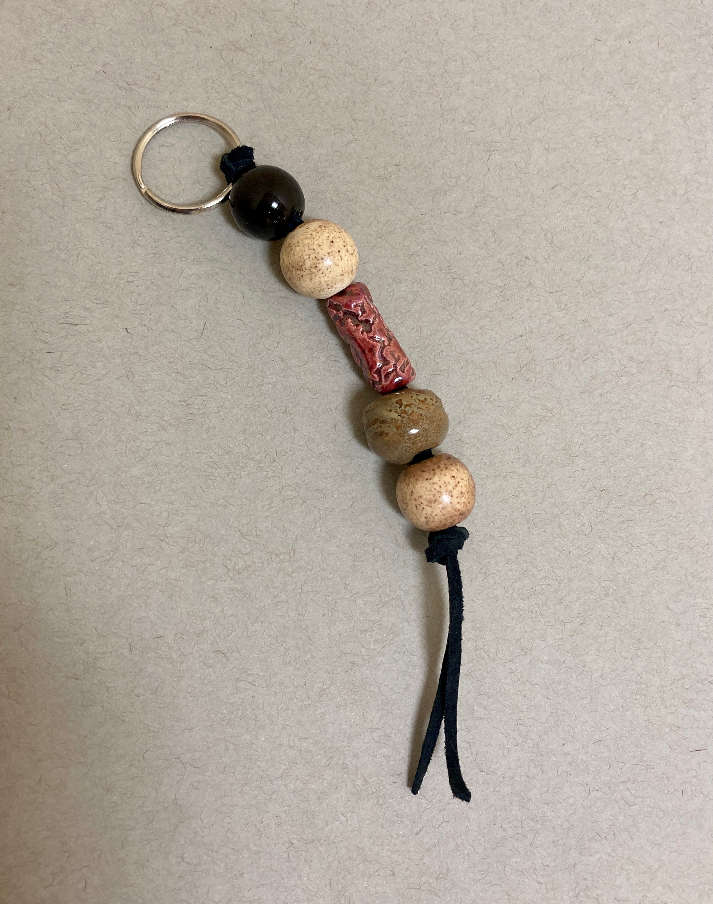 Purse Charm Handmade Bead Backpack Charm Fun Beads Polymer Clay Swirl Bead Beaded Keychain Key Bling Whimsical Beaded Keychain
