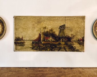 Antique Oil on Canvas Signed by Dutch Artist J. Vos