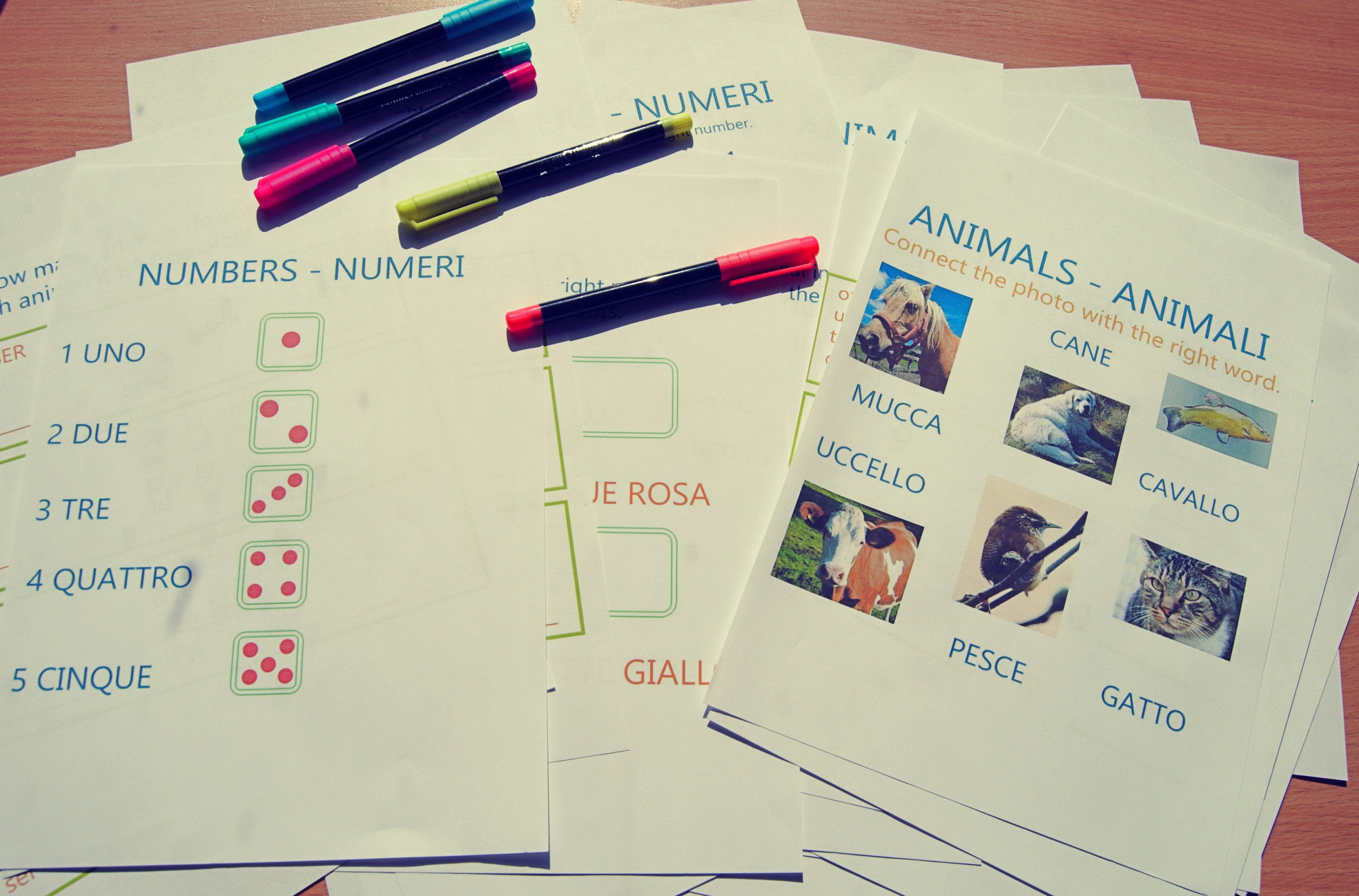 Learn italian at home printable workbook for kids etsy
