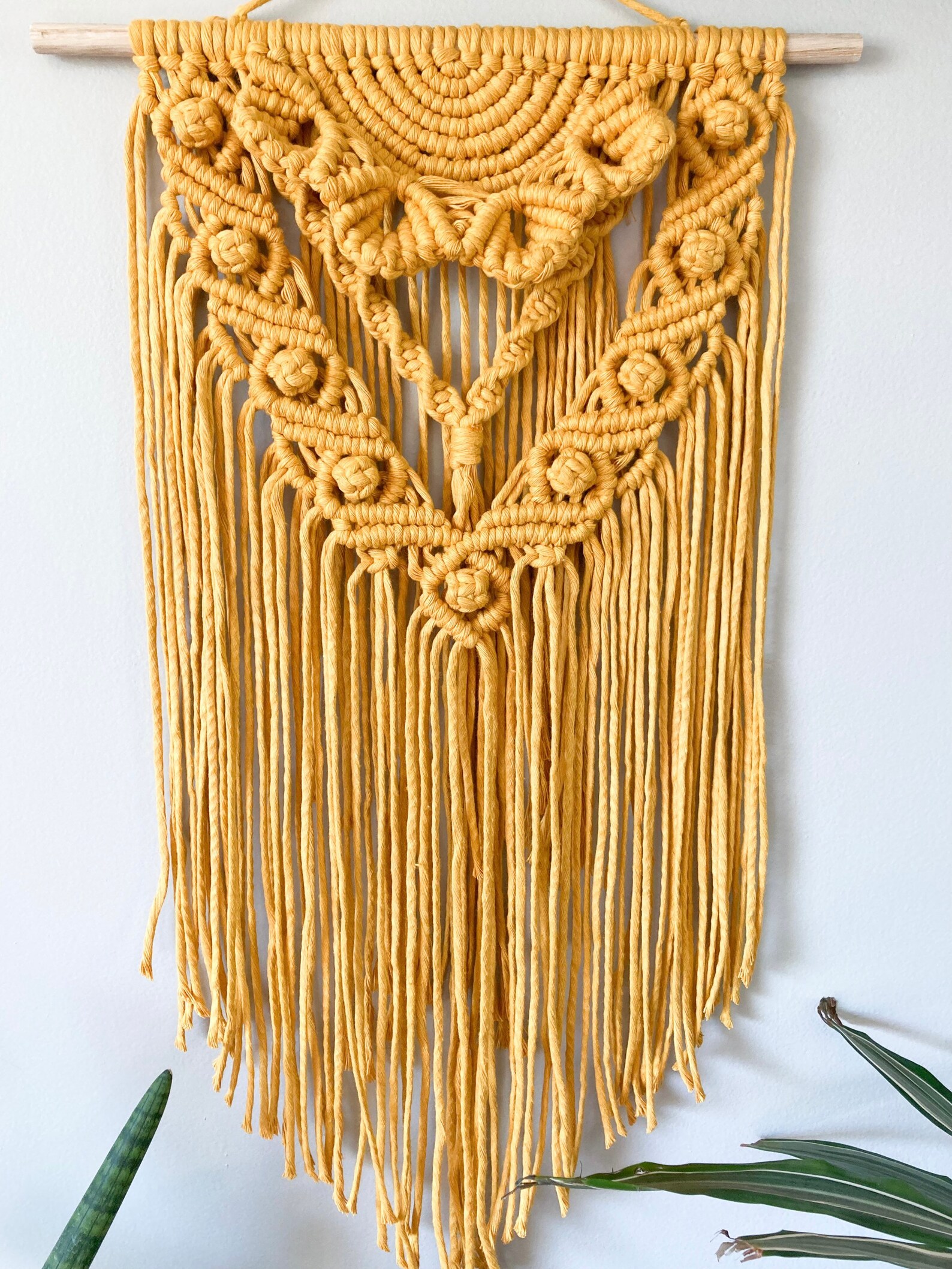 Yellow macrame wall hanging Etsy