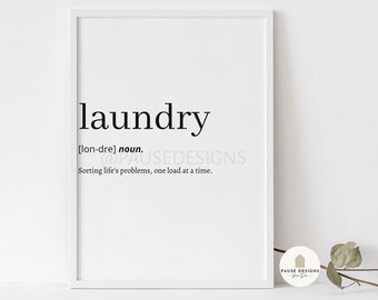 Laundry Definition Wall Art Print | UNFRAMED PRINT | Home Decor |  A3/A4/A5 Prints | New Home Gifts | Laundry Utility Prints | Kitchen Print