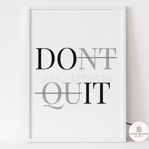 Don't Quit Do It Motivational Wall Art Print UNFRAMED Etsy UK