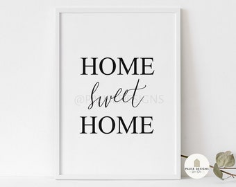 Home Sweet Home Typography Wall Art Print | UNFRAMED PRINT | Home Decor | A3/A4/A5 Prints | New Home Gift