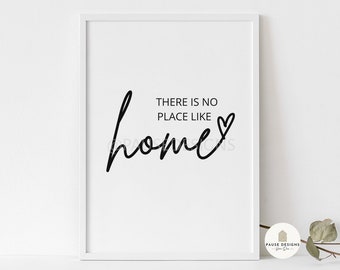 There Is No Place Like Home Typography Wall Art Print | UNFRAMED PRINT | Home Decor | A3/A4/A5 Prints | New Home Gifts