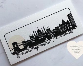 Budapest Travel Money Wallet Card | Ticket or Cash Envelope Wallet For Gap Year, Surprise Trip Reveal Or Honeymoon | Travel Gift