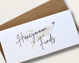 Personalised Honeymoon Funds Money Wallet Wedding Gift Money Cash Envelope Wedding Present Congratulations Card Just Married