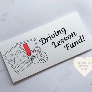 Fonds pour les cours de conduite | Porte-monnaie en lin pour cartes | Cadeau parfait pour un apprenti conducteur | Cadeau d'anniversaire de voiture