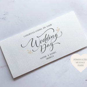 Personalised Heart Wedding Day Money Wallet | Wedding Day Card | Cash Envelope | Wedding Present | Congratulations Card | Wedding Gift