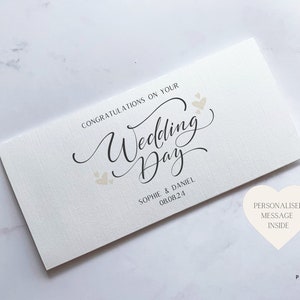Portefeuille coeur personnalisé pour le jour du mariage | Carte de mariage | Enveloppe pour espèces | Cadeau de mariage | Carte de félicitations | Cadeau de mariage