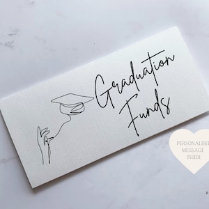 Carte-cadeau personnalisée Fonds de fin d'études | Bonne remise des diplômes | Carte de félicitations | Cadeau de fin d'études | Carte-cadeau en argent